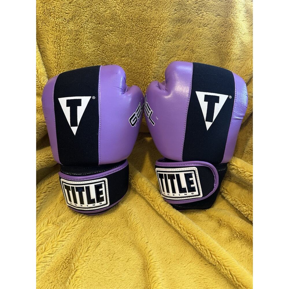 Title Boxing Gel World Bag Gloves Purple & Black Sz Large Athletic Sports